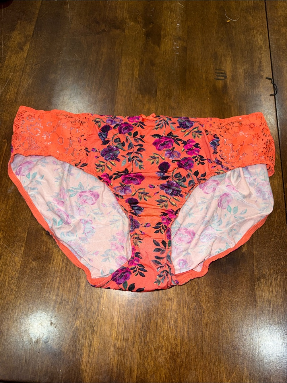 Coral Floral Lace-Trim Womens' Bottoms